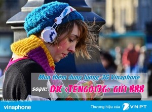 Các gói cước bổ sung lưu lượng 3G Vinaphone tốc độ cao năm 2017