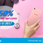 Vinaphone khuyến mãi 50% thẻ nạp vào tài khoản Ezpay ngày 26/5//2017