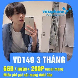 Hướng dẫn đăng ký gói 3TVD149 Vinaphone nhận 6GB/ Ngày free thoại