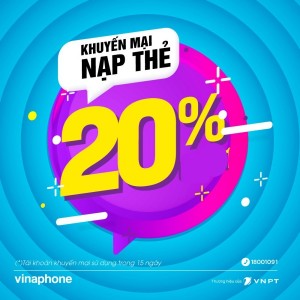 VinaPhone khuyến mãi tặng 20% thẻ nạp ngày 11/11/2022