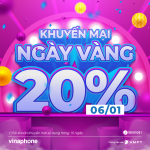 Vinaphone khuyến mãi tặng 20% giá trị thẻ nạp ngày 6/1/2023