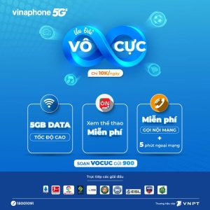 Cách đăng ký gói VOCUC Vinaphone nhận 5GB, free thoại chỉ 10,000đ